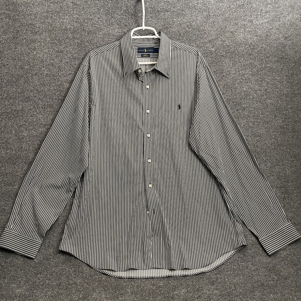 Polo Ralph Lauren Shirt Mens 2XL Slim Fit Performance Long Sleeve Striped
